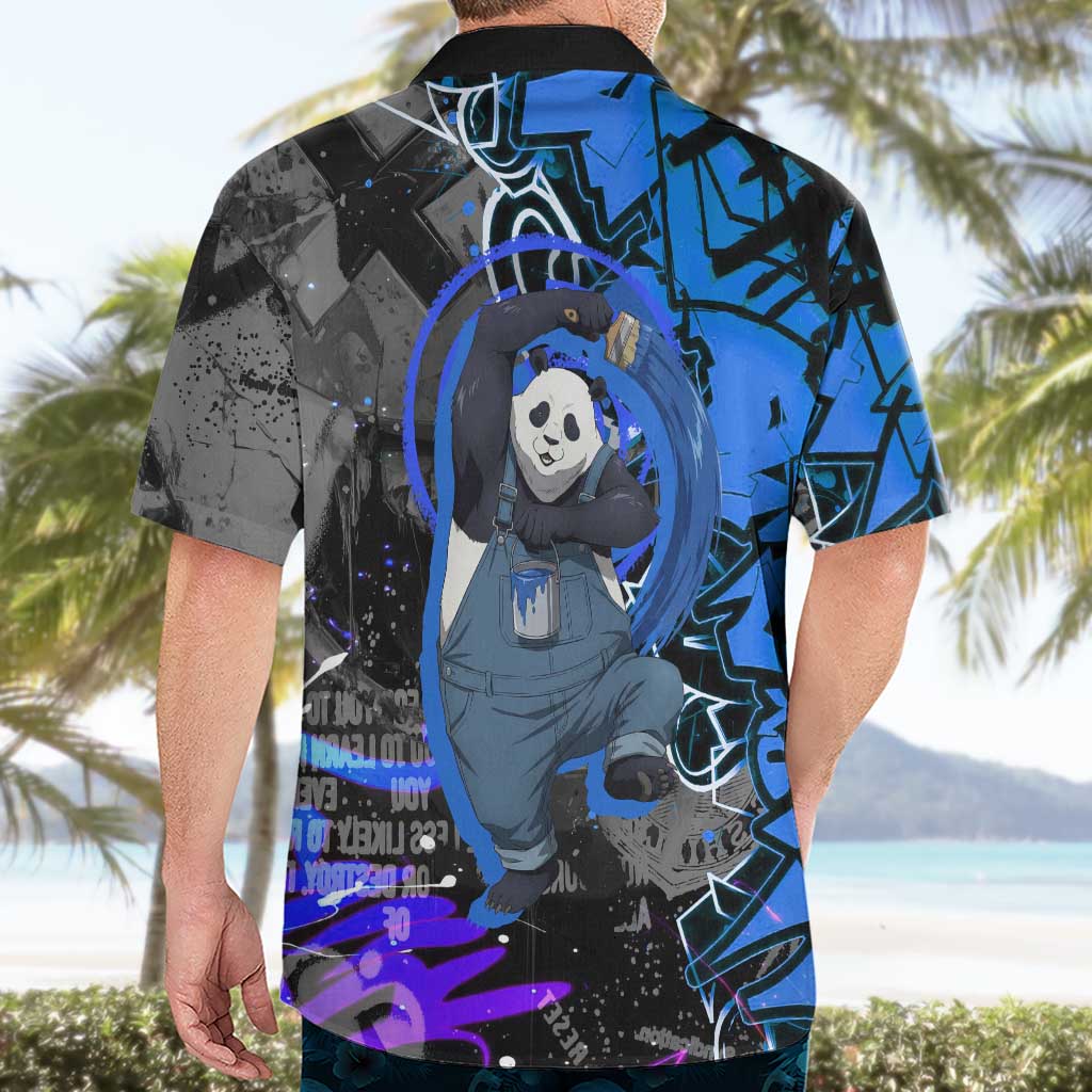 Panda Jujutsu Kaisen Hawaiian Shirt Urban Graffiti Street Art Style