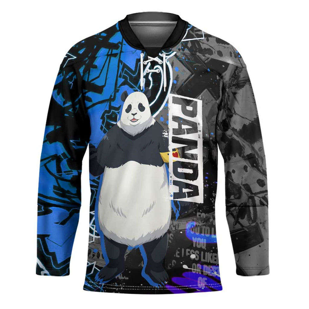 Panda Jujutsu Kaisen Hockey Jersey Urban Graffiti Street Art Style
