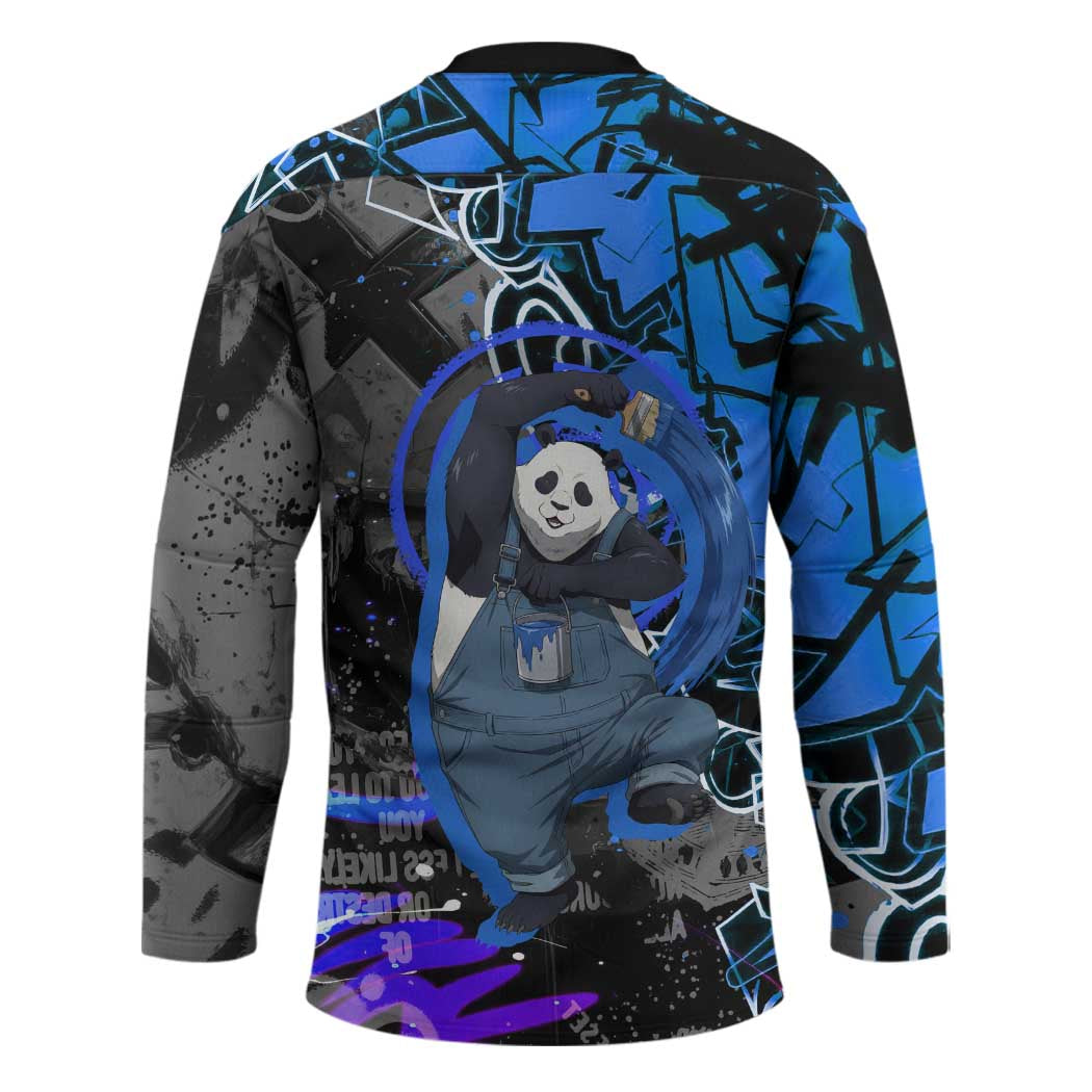 Panda Jujutsu Kaisen Hockey Jersey Urban Graffiti Street Art Style