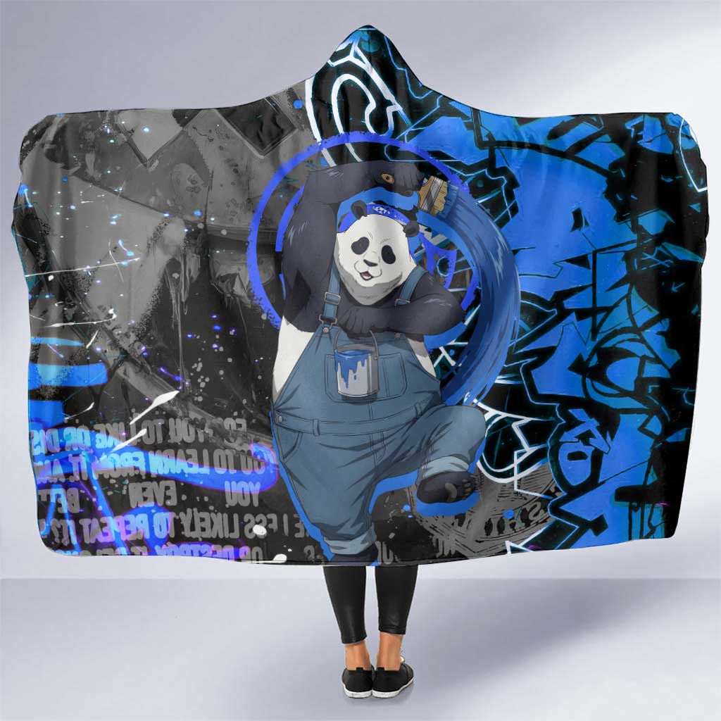 Panda Jujutsu Kaisen Hooded Blanket Urban Graffiti Street Art Style