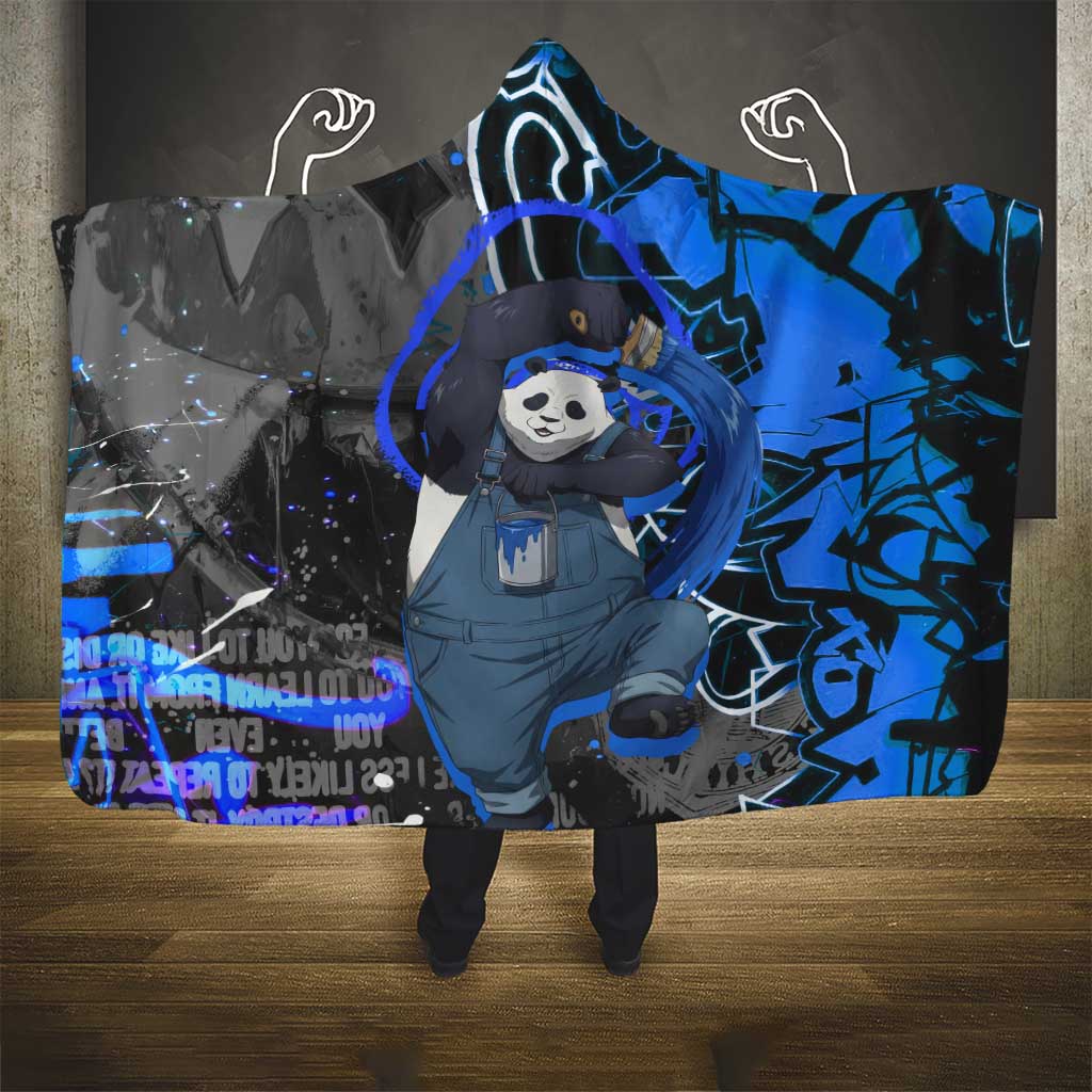 Panda Jujutsu Kaisen Hooded Blanket Urban Graffiti Street Art Style