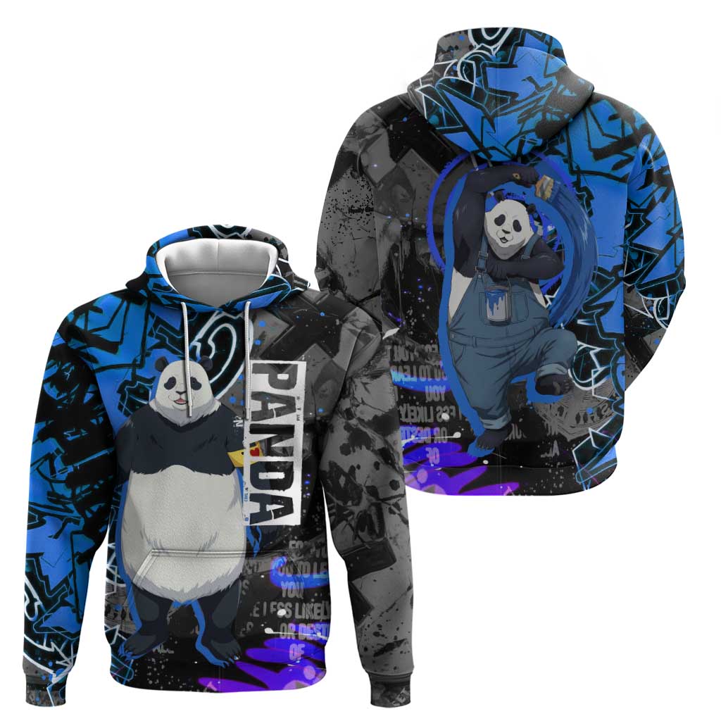 Panda Jujutsu Kaisen Hoodie Urban Graffiti Street Art Style