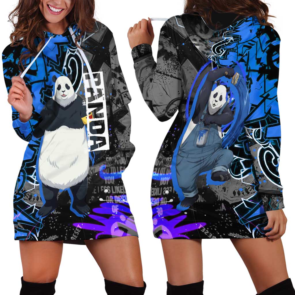 Panda Jujutsu Kaisen Hoodie Dress Urban Graffiti Street Art Style