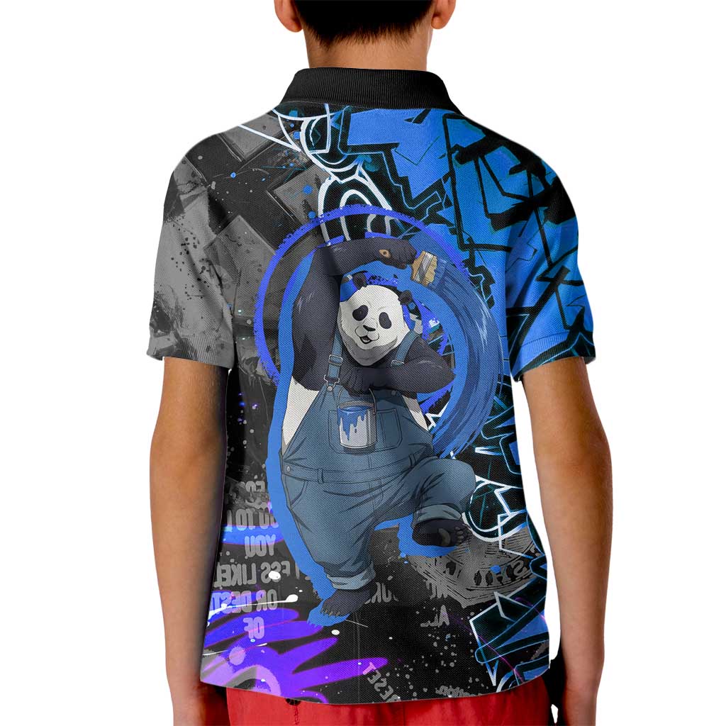 Panda Jujutsu Kaisen Kid Polo Shirt Urban Graffiti Street Art Style
