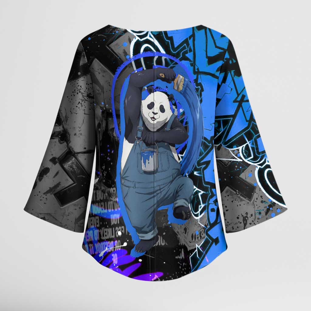 Panda Jujutsu Kaisen Kimono Sleeve Blouse Urban Graffiti Street Art Style