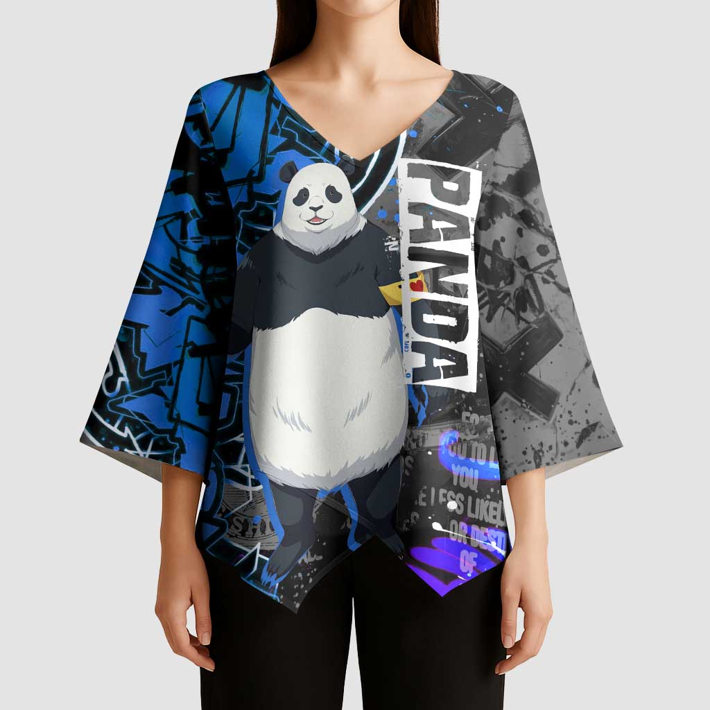 Panda Jujutsu Kaisen Kimono Sleeve Blouse Urban Graffiti Street Art Style