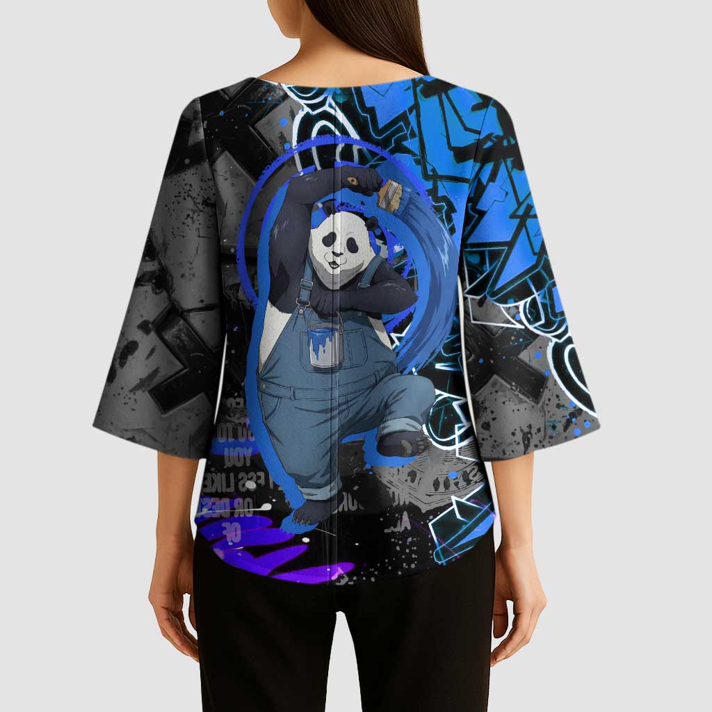 Panda Jujutsu Kaisen Kimono Sleeve Blouse Urban Graffiti Street Art Style
