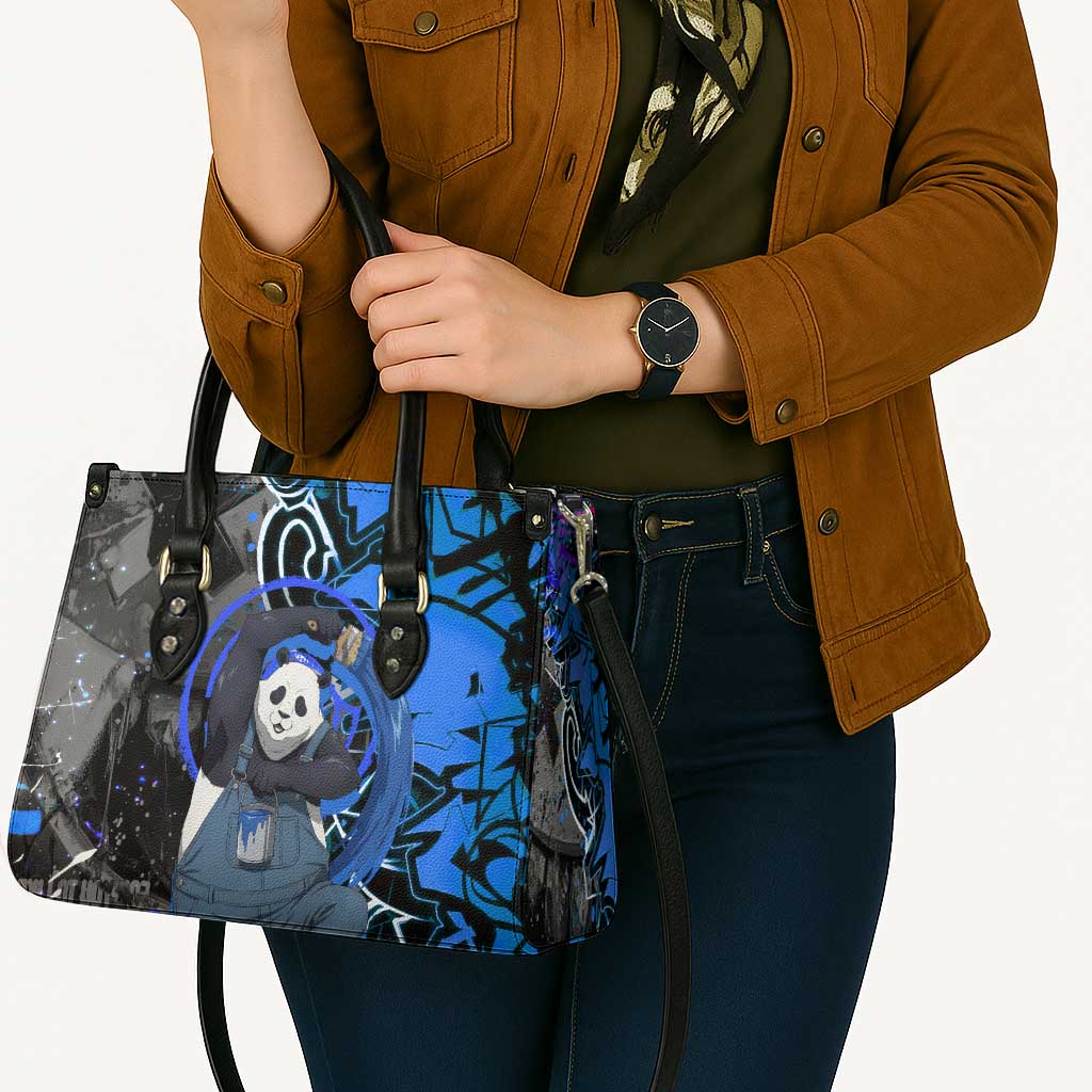 Panda Jujutsu Kaisen Leather Bag Urban Graffiti Street Art Style