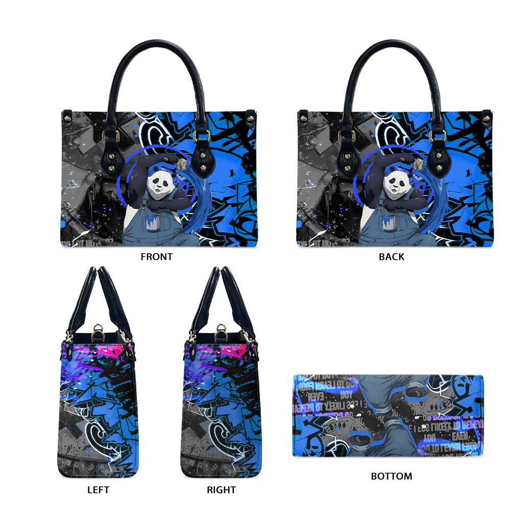 Panda Jujutsu Kaisen Leather Bag Urban Graffiti Street Art Style