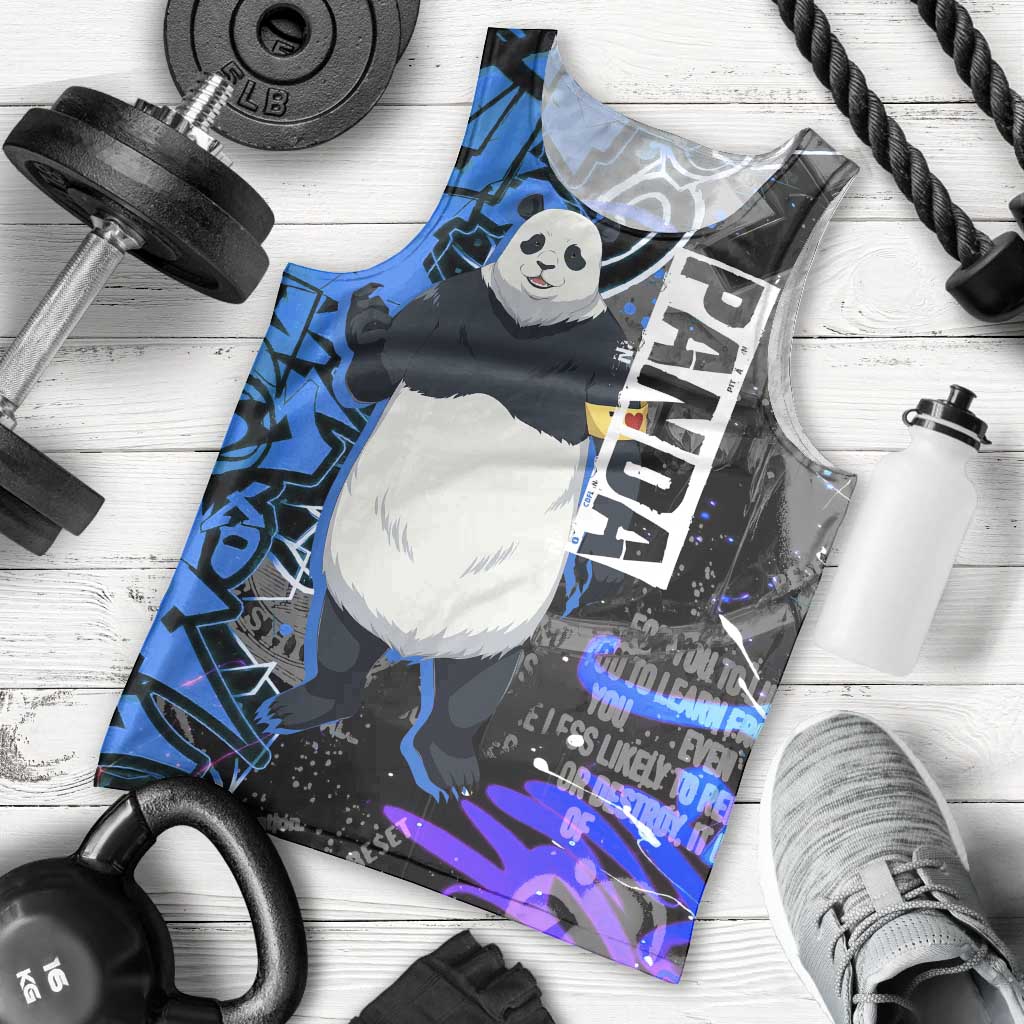 Panda Jujutsu Kaisen Men Tank Top Urban Graffiti Street Art Style