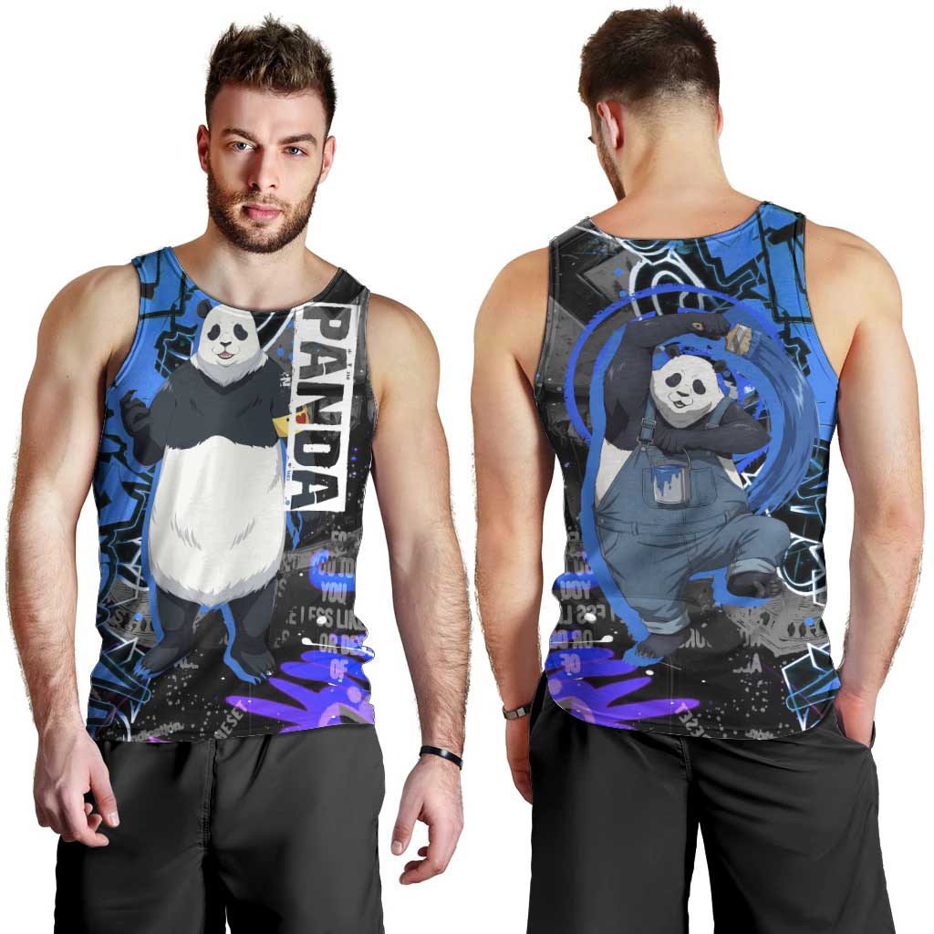 Panda Jujutsu Kaisen Men Tank Top Urban Graffiti Street Art Style
