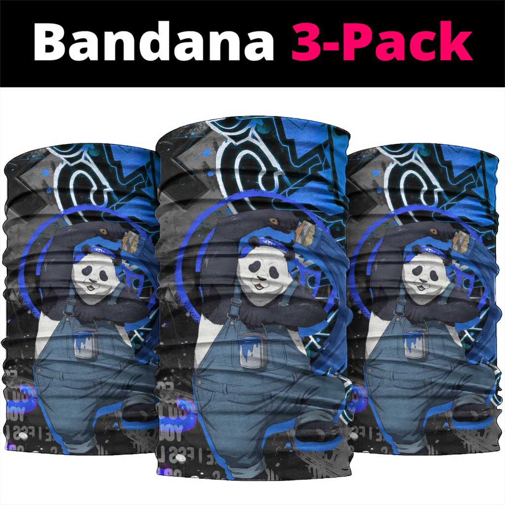 Panda Jujutsu Kaisen Neck Gaiter Urban Graffiti Street Art Style