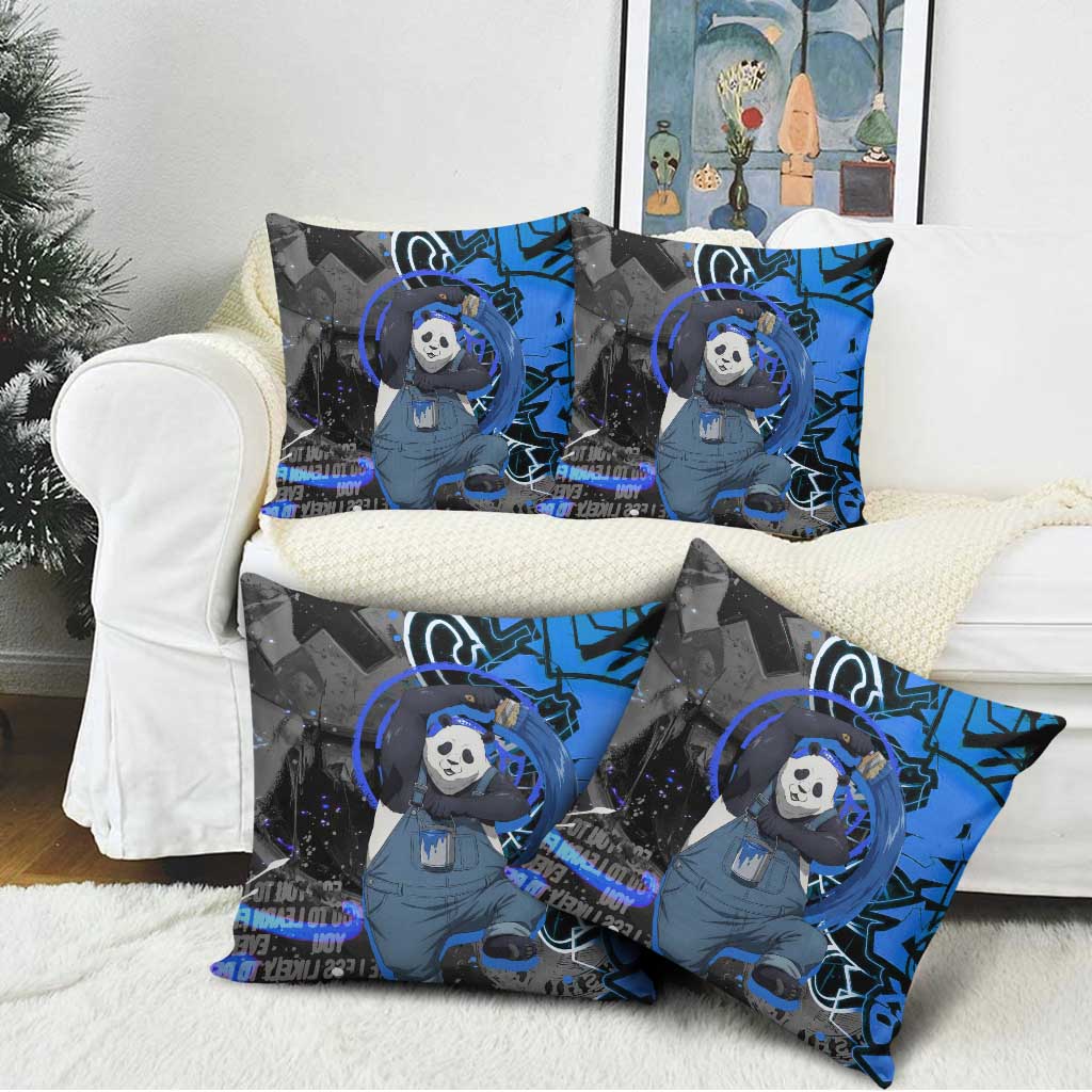 Panda Jujutsu Kaisen Pillow Cover Urban Graffiti Street Art Style