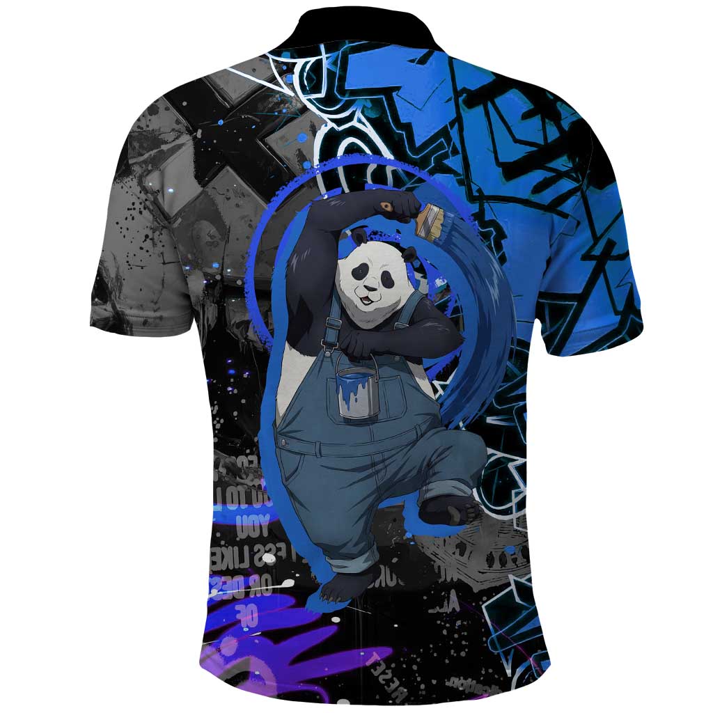 Panda Jujutsu Kaisen Polo Shirt Urban Graffiti Street Art Style
