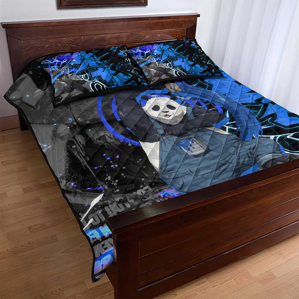 Panda Jujutsu Kaisen Quilt Bed Set Urban Graffiti Street Art Style