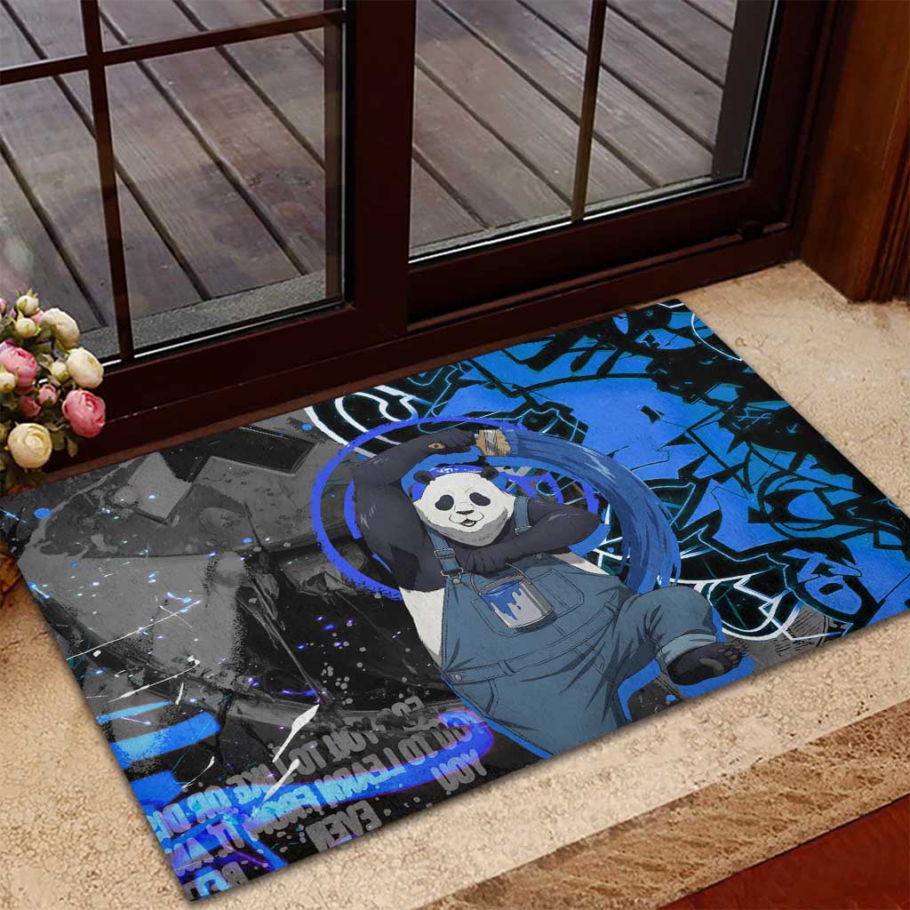 Panda Jujutsu Kaisen Rubber Doormat Urban Graffiti Street Art Style