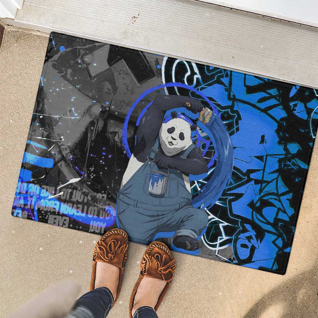 Panda Jujutsu Kaisen Rubber Doormat Urban Graffiti Street Art Style