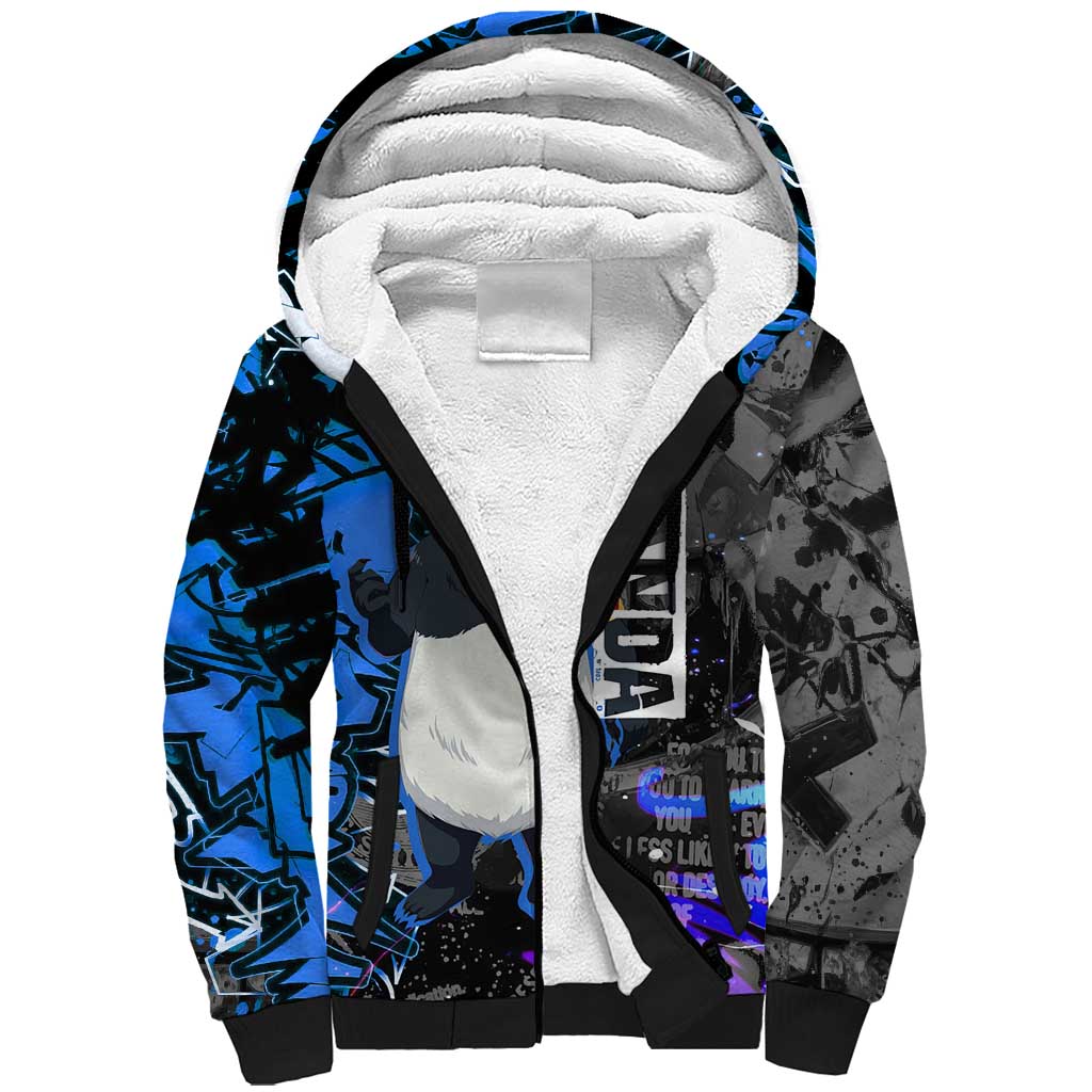 Panda Jujutsu Kaisen Sherpa Hoodie Urban Graffiti Street Art Style