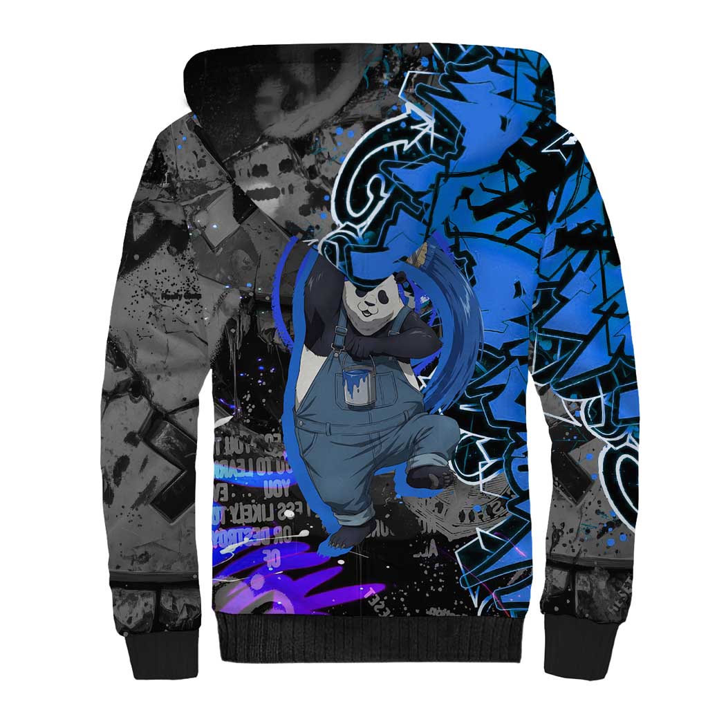 Panda Jujutsu Kaisen Sherpa Hoodie Urban Graffiti Street Art Style