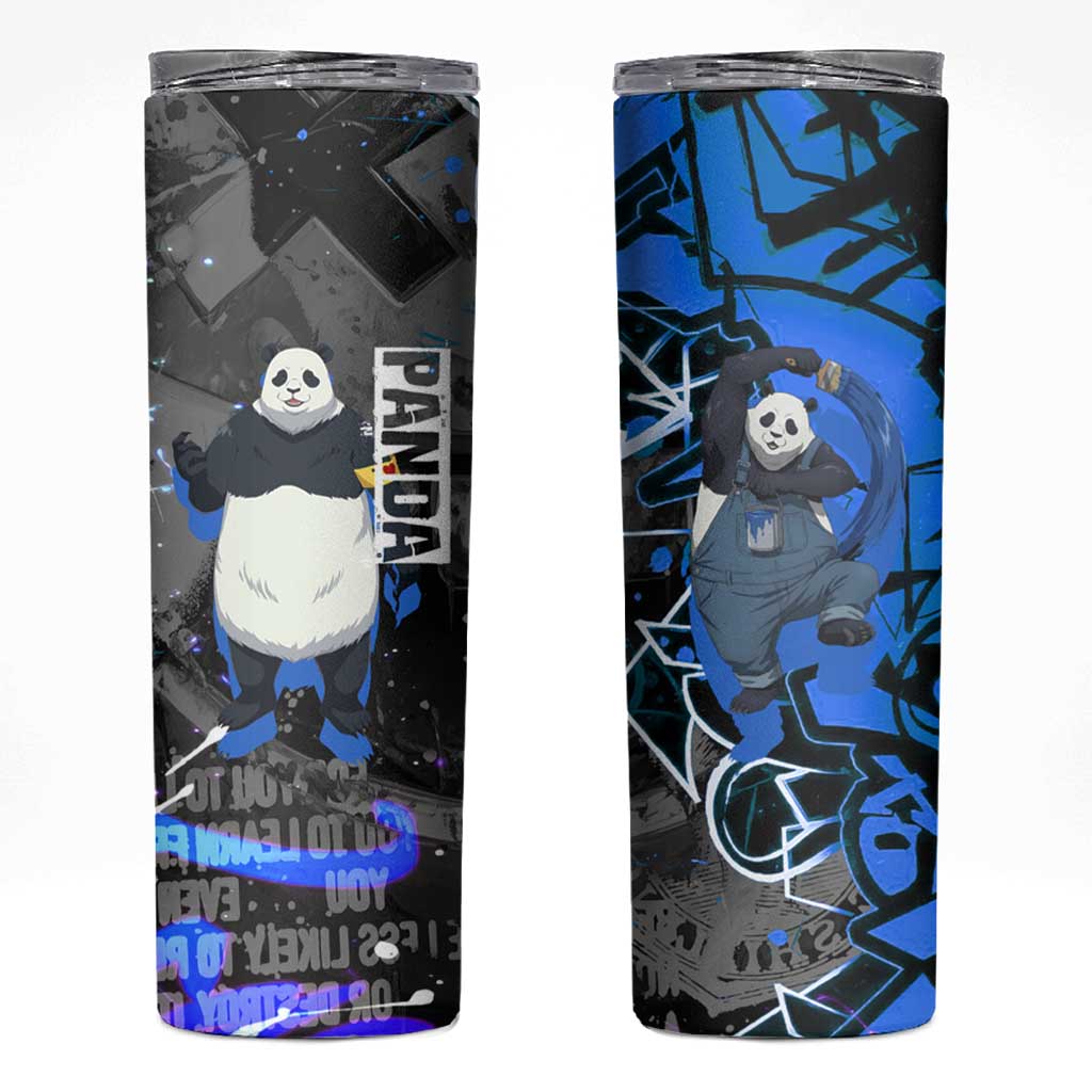 Panda Jujutsu Kaisen Skinny Tumbler Urban Graffiti Street Art Style