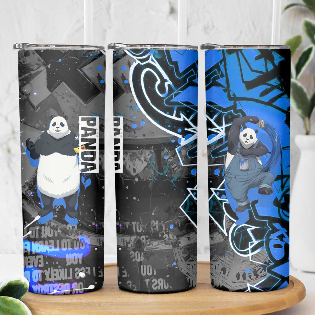 Panda Jujutsu Kaisen Skinny Tumbler Urban Graffiti Street Art Style