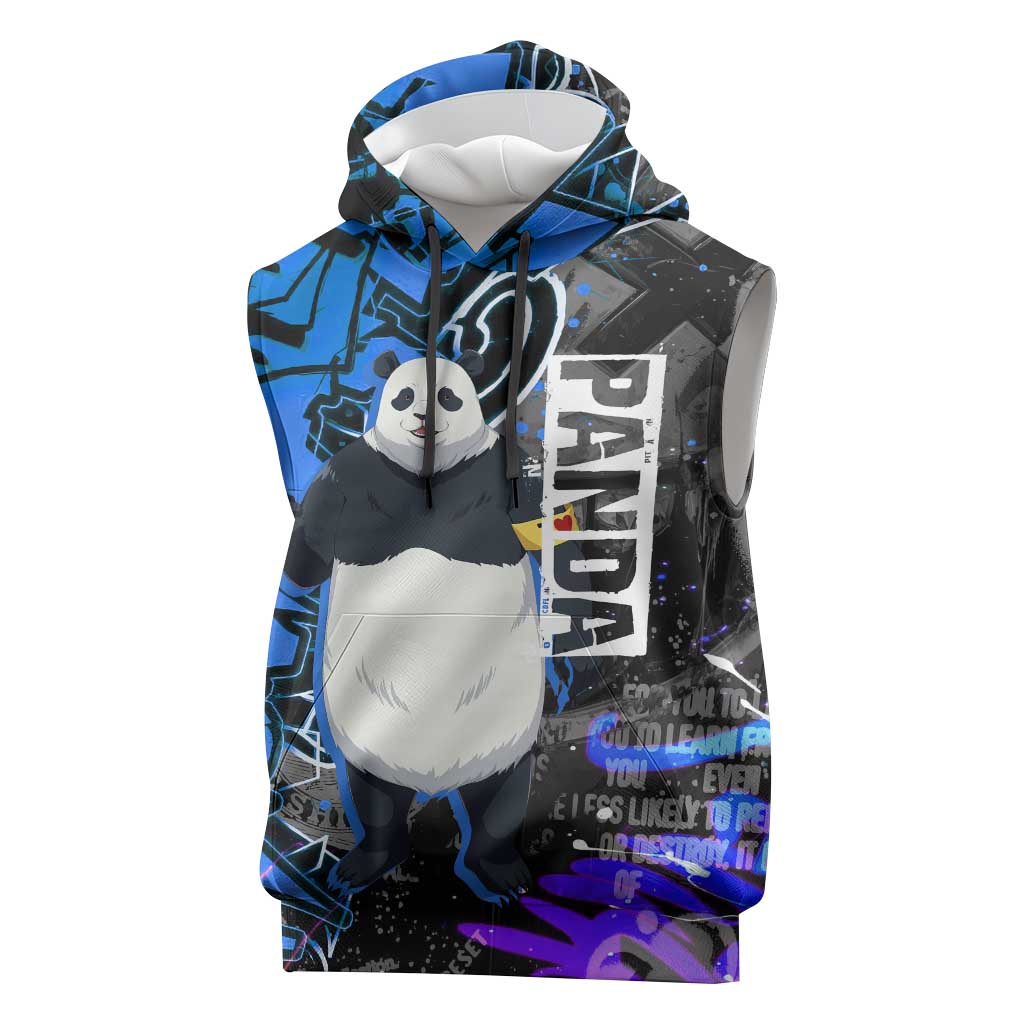 Panda Jujutsu Kaisen Sleeveless Hoodie Urban Graffiti Street Art Style