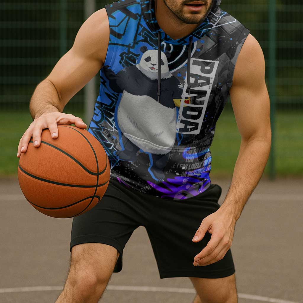 Panda Jujutsu Kaisen Sleeveless Hoodie Urban Graffiti Street Art Style