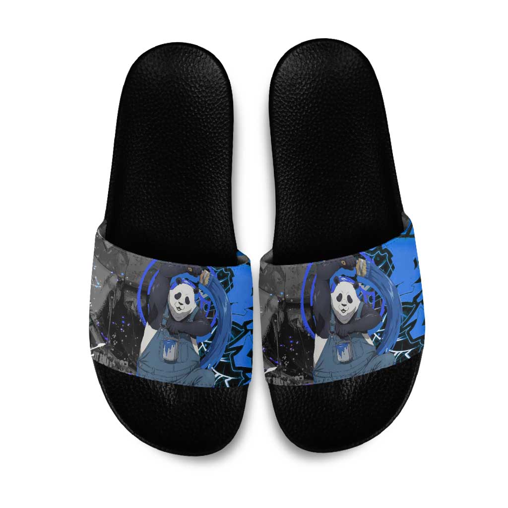 Panda Jujutsu Kaisen Slide Sandals Urban Graffiti Street Art Style