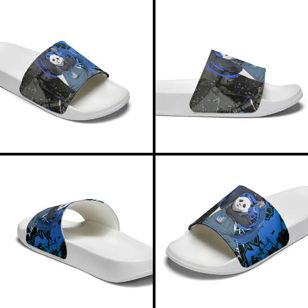 Panda Jujutsu Kaisen Slide Sandals Urban Graffiti Street Art Style