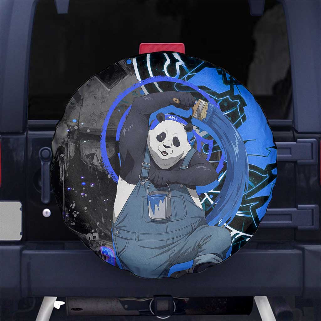 Panda Jujutsu Kaisen Spare Tire Cover Urban Graffiti Street Art Style