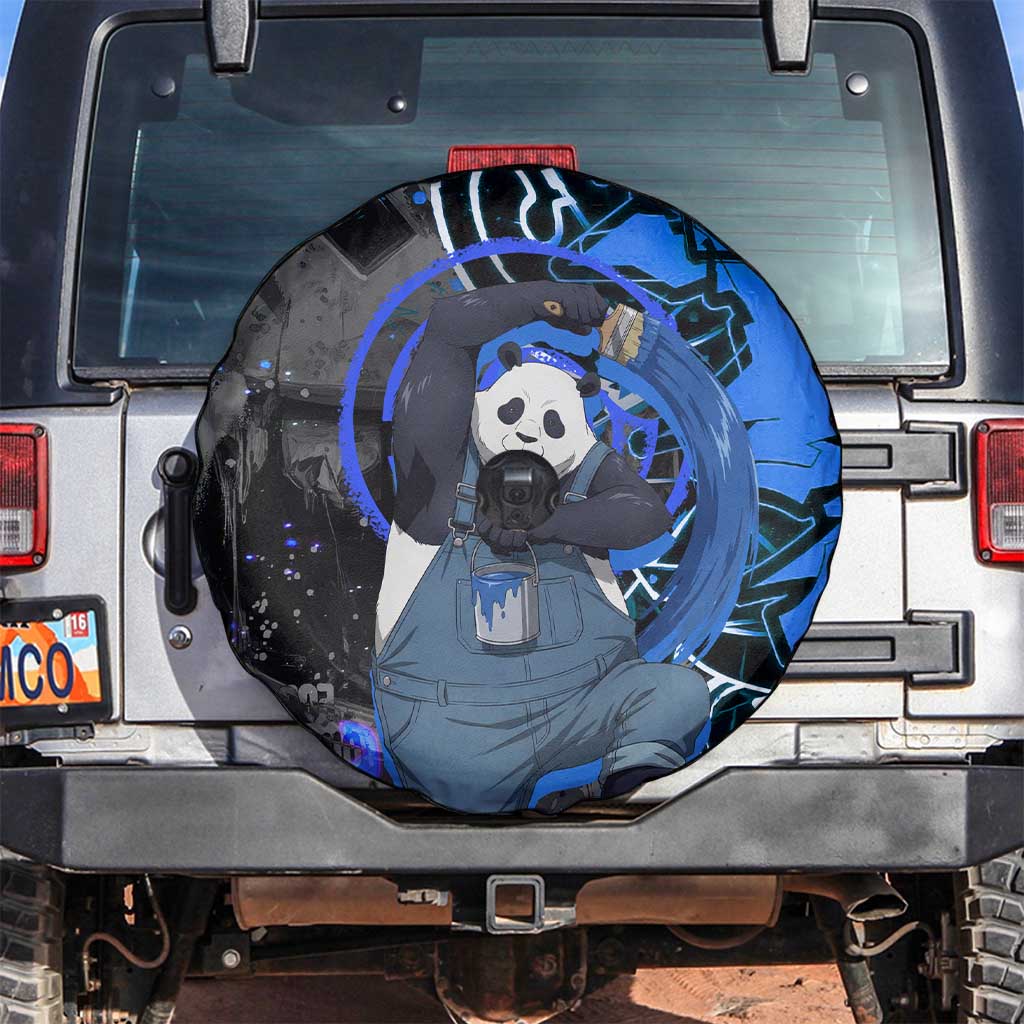 Panda Jujutsu Kaisen Spare Tire Cover Urban Graffiti Street Art Style