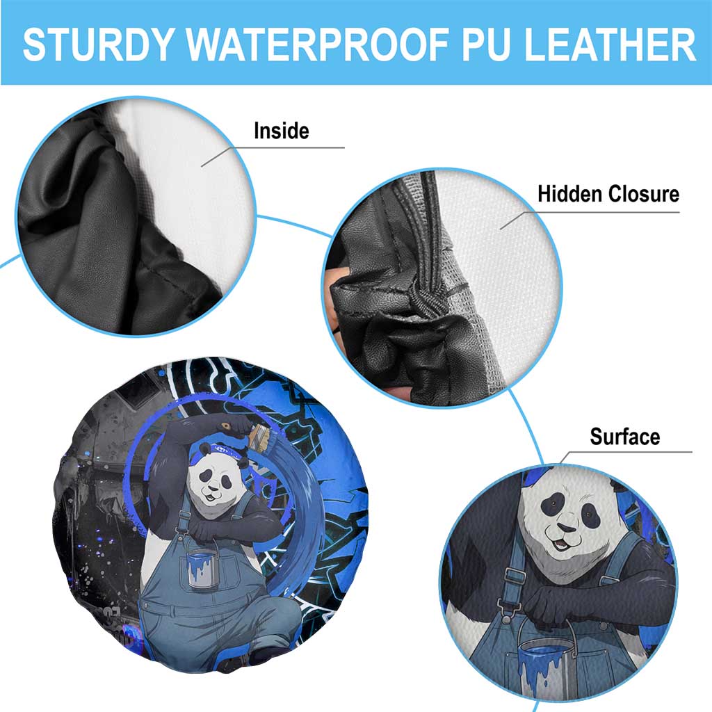 Panda Jujutsu Kaisen Spare Tire Cover Urban Graffiti Street Art Style
