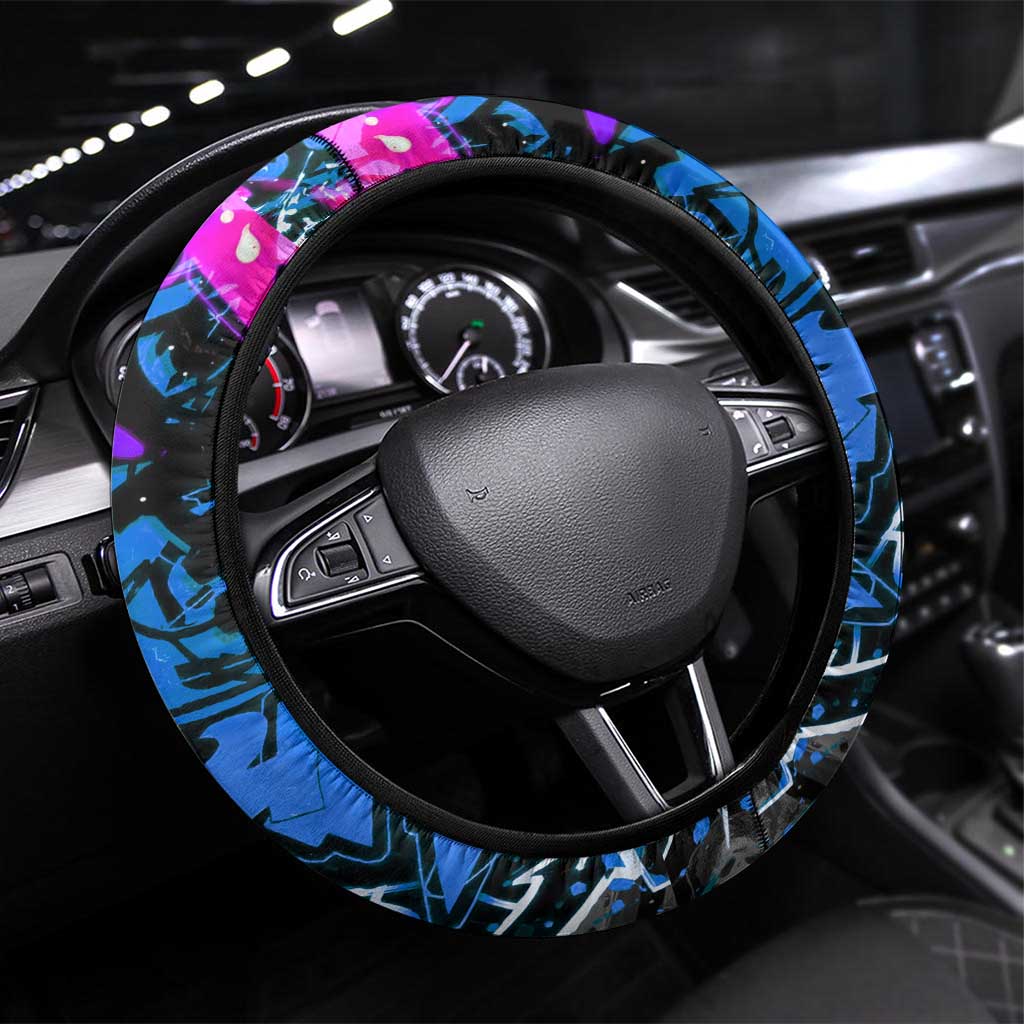 Panda Jujutsu Kaisen Steering Wheel Cover Urban Graffiti Street Art Style