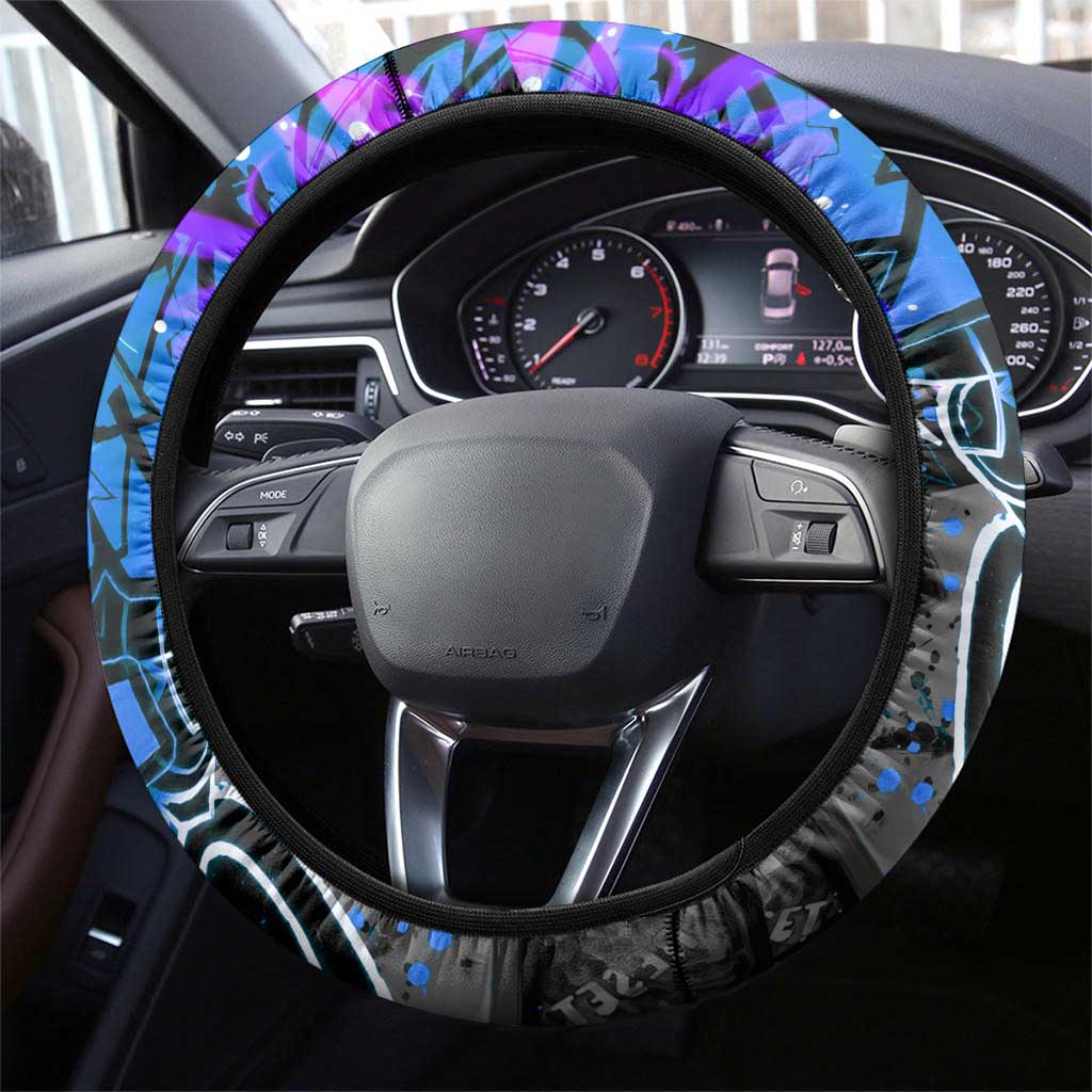 Panda Jujutsu Kaisen Steering Wheel Cover Urban Graffiti Street Art Style
