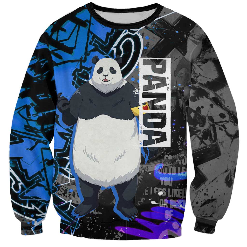 Panda Jujutsu Kaisen Sweatshirt Urban Graffiti Street Art Style
