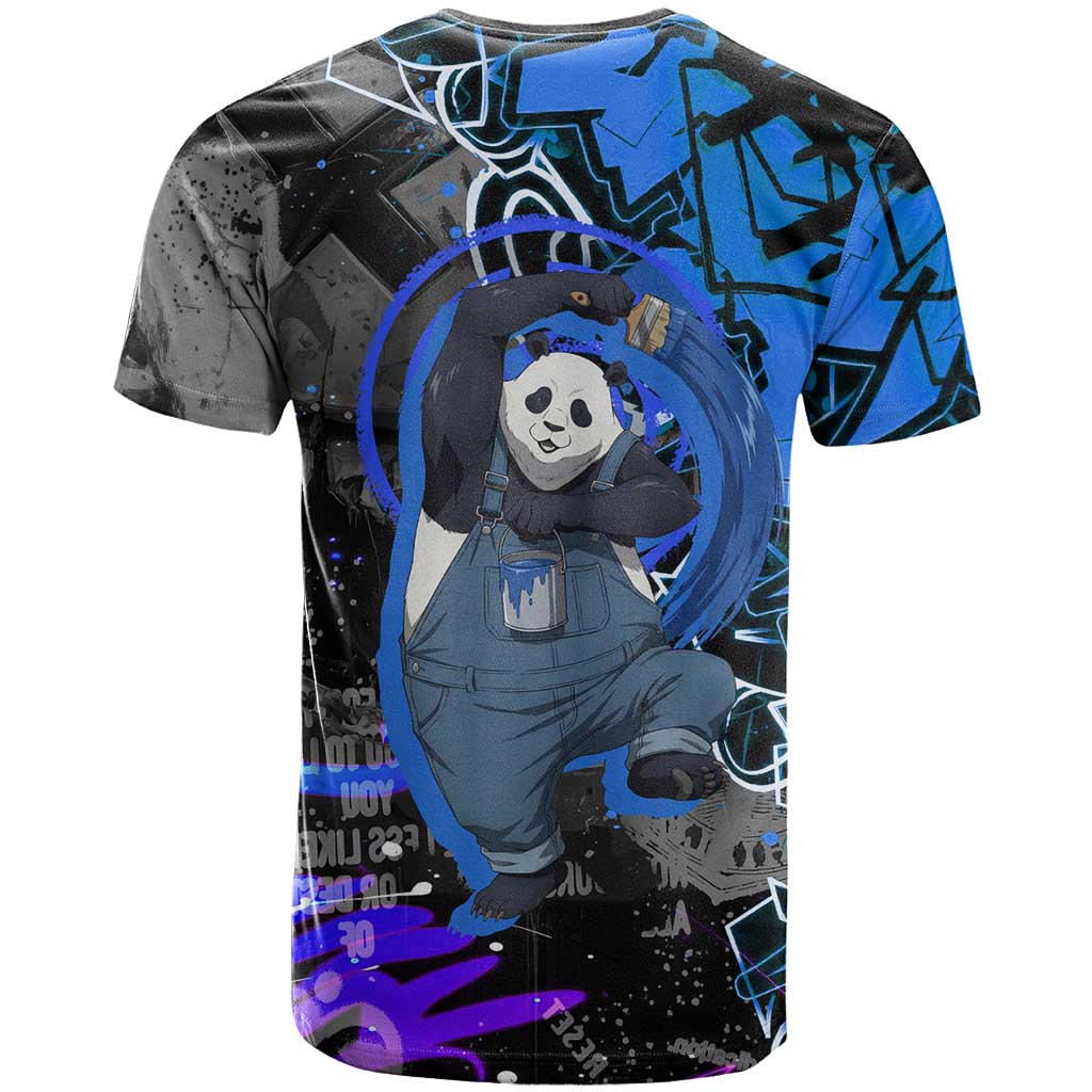 Panda Jujutsu Kaisen T Shirt Urban Graffiti Street Art Style