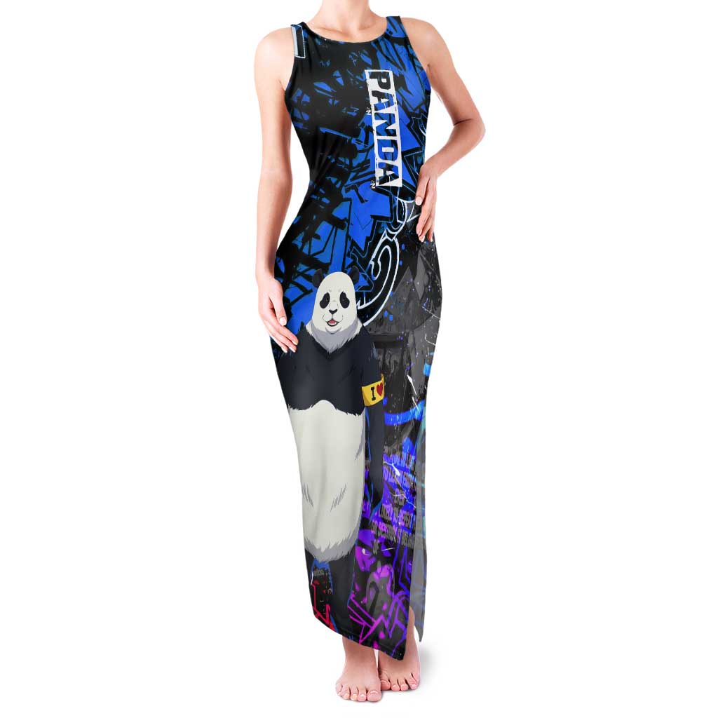 Panda Jujutsu Kaisen Tank Maxi Dress Urban Graffiti Street Art Style