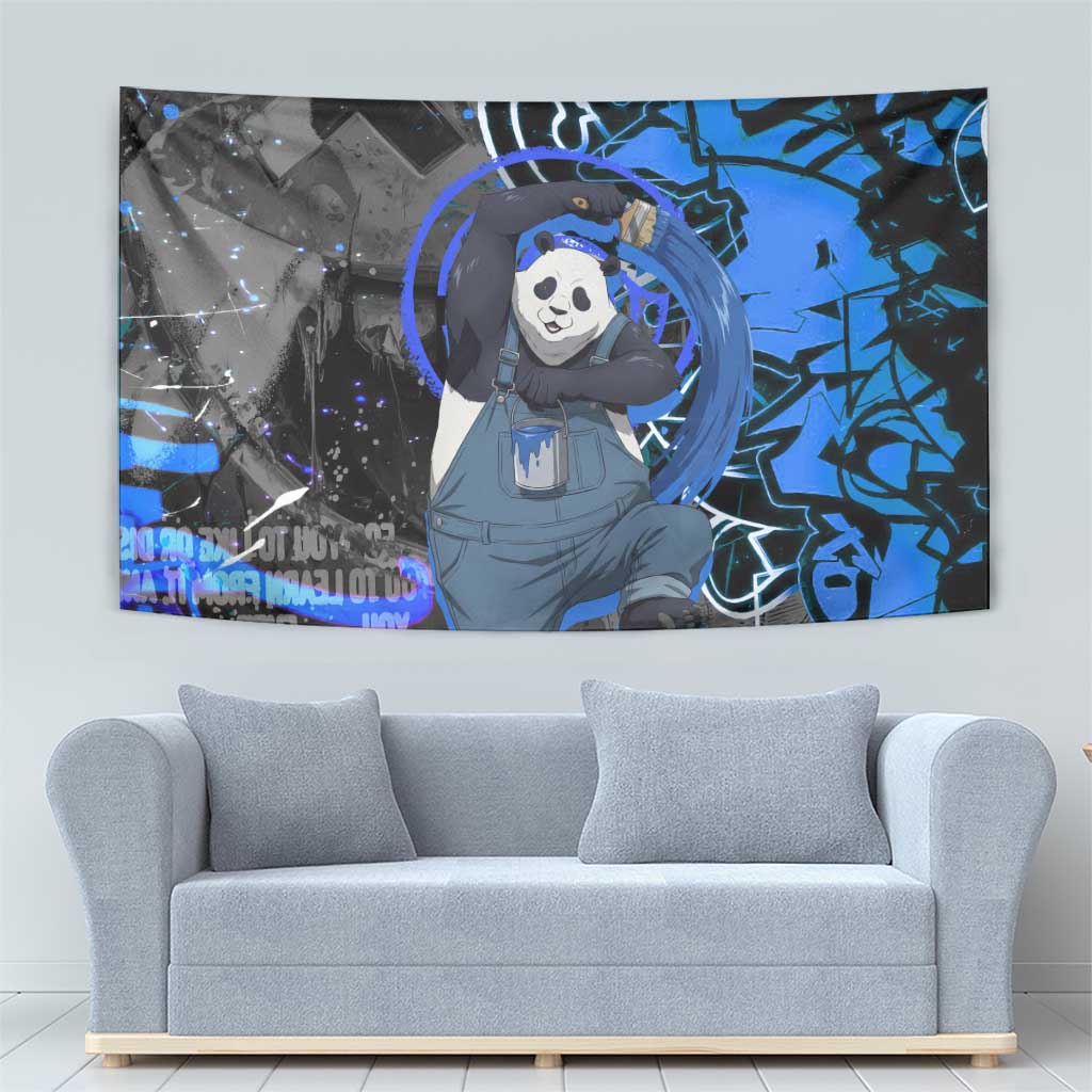 Panda Jujutsu Kaisen Tapestry Urban Graffiti Street Art Style