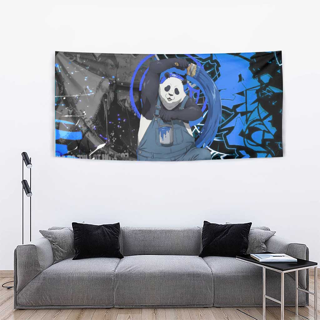 Panda Jujutsu Kaisen Tapestry Urban Graffiti Street Art Style