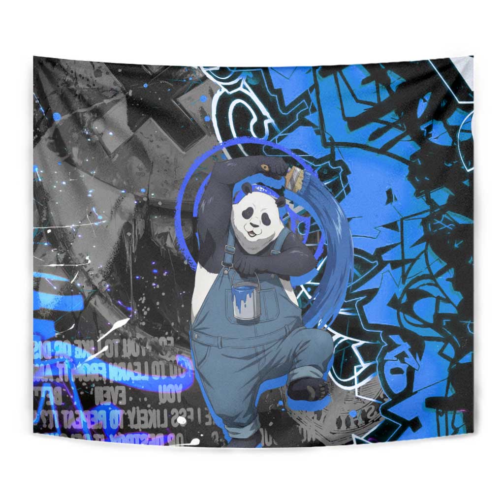 Panda Jujutsu Kaisen Tapestry Urban Graffiti Street Art Style