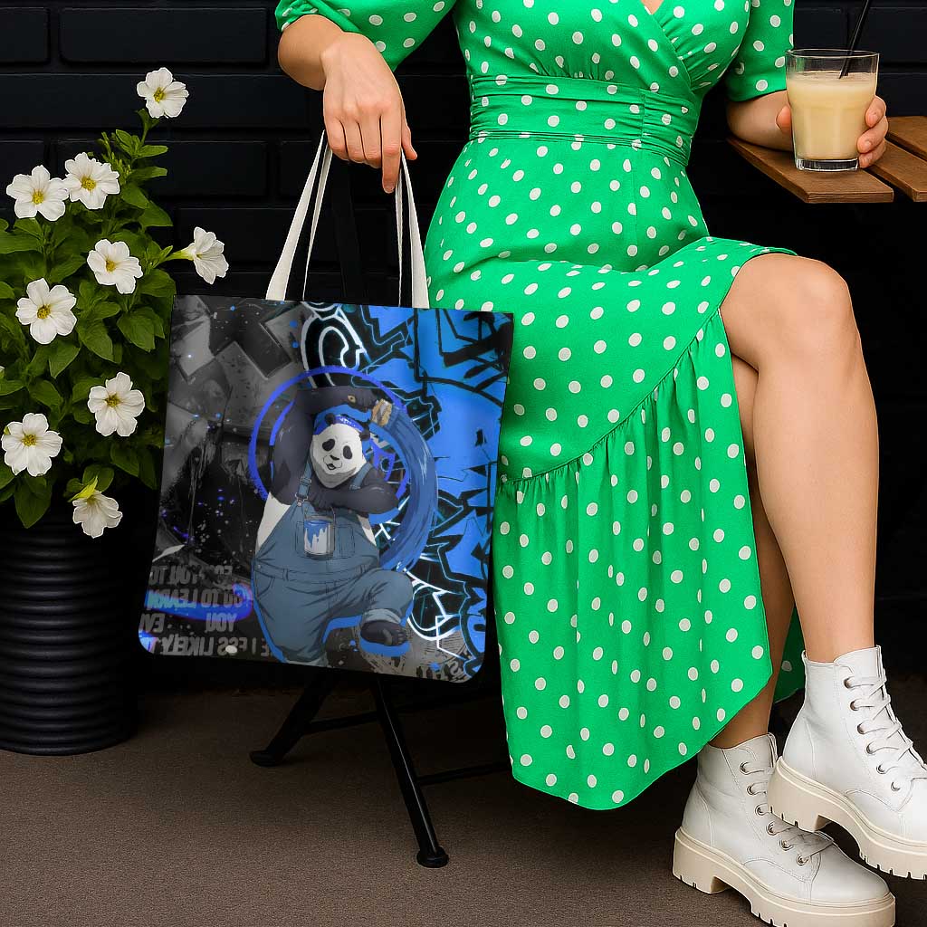 Panda Jujutsu Kaisen Tote Bag Urban Graffiti Street Art Style
