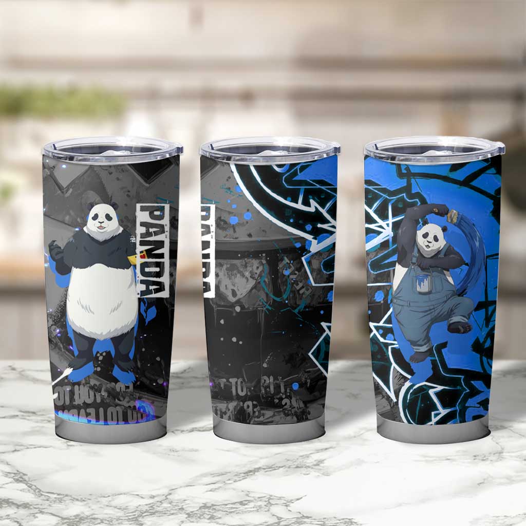 Panda Jujutsu Kaisen Tumbler Cup Urban Graffiti Street Art Style