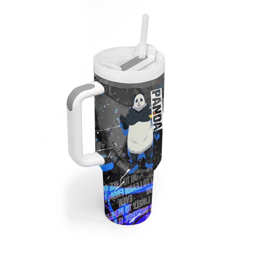 Panda Jujutsu Kaisen Tumbler With Handle Urban Graffiti Street Art Style