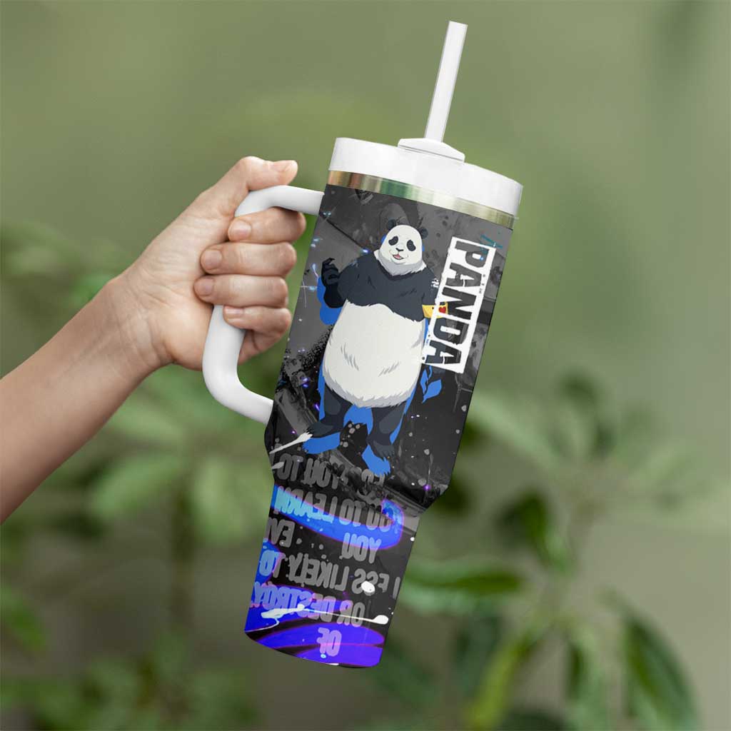 Panda Jujutsu Kaisen Tumbler With Handle Urban Graffiti Street Art Style