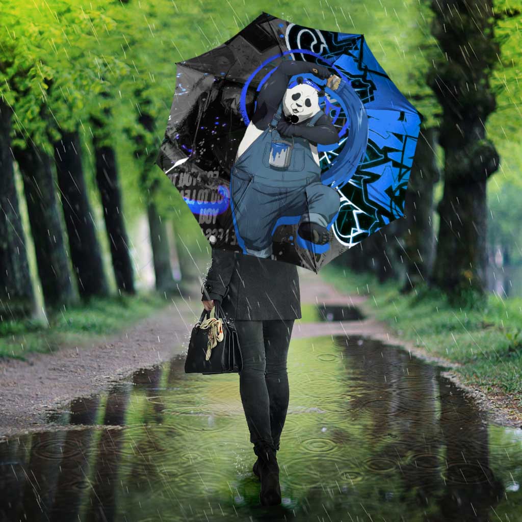 Panda Jujutsu Kaisen Umbrella Urban Graffiti Street Art Style