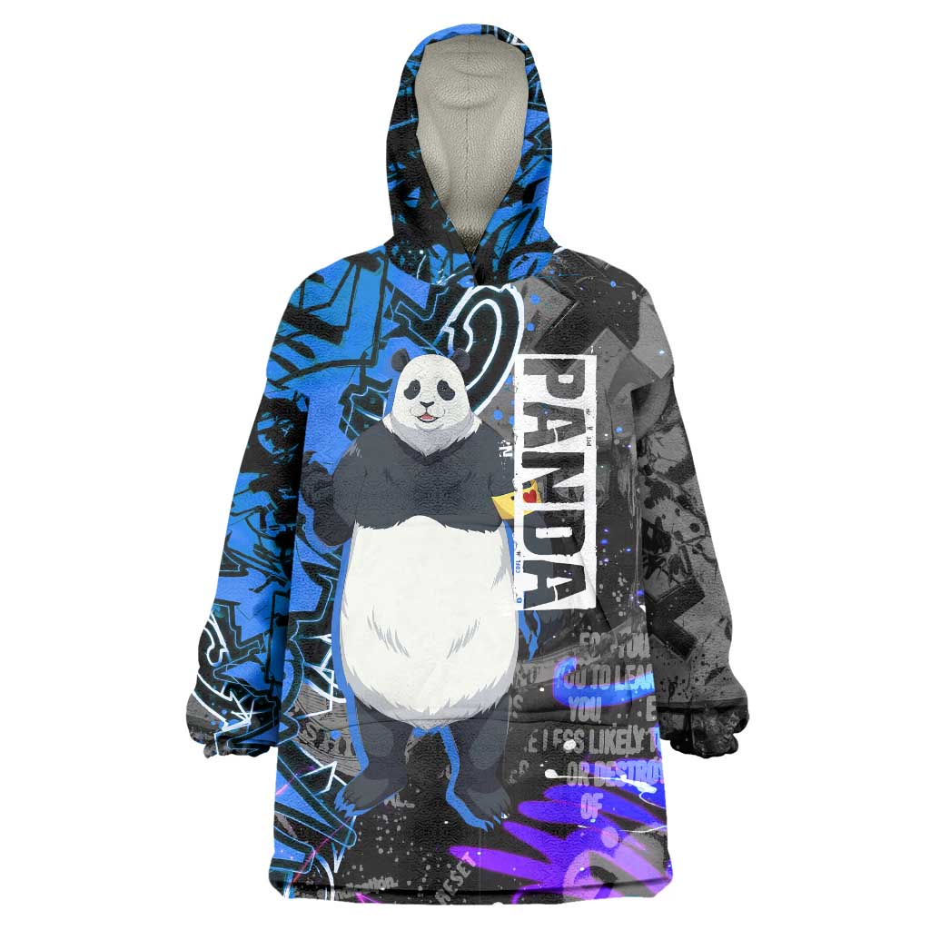 Panda Jujutsu Kaisen Wearable Blanket Hoodie Urban Graffiti Street Art Style