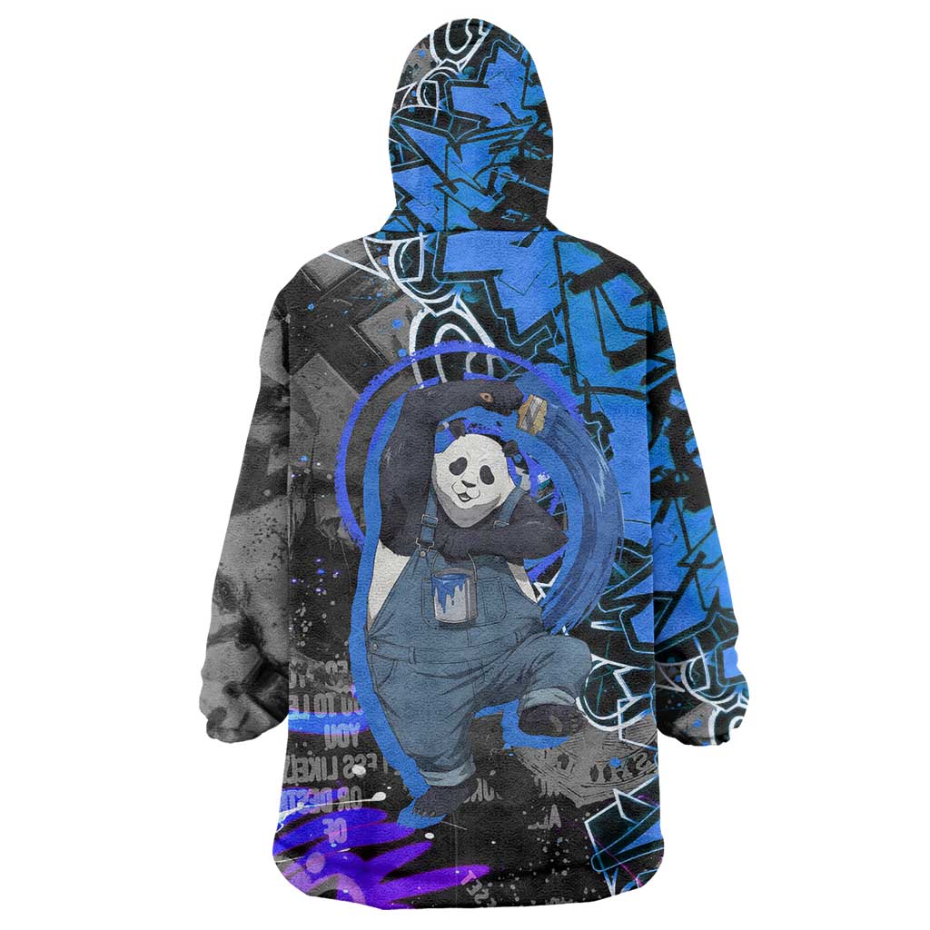 Panda Jujutsu Kaisen Wearable Blanket Hoodie Urban Graffiti Street Art Style