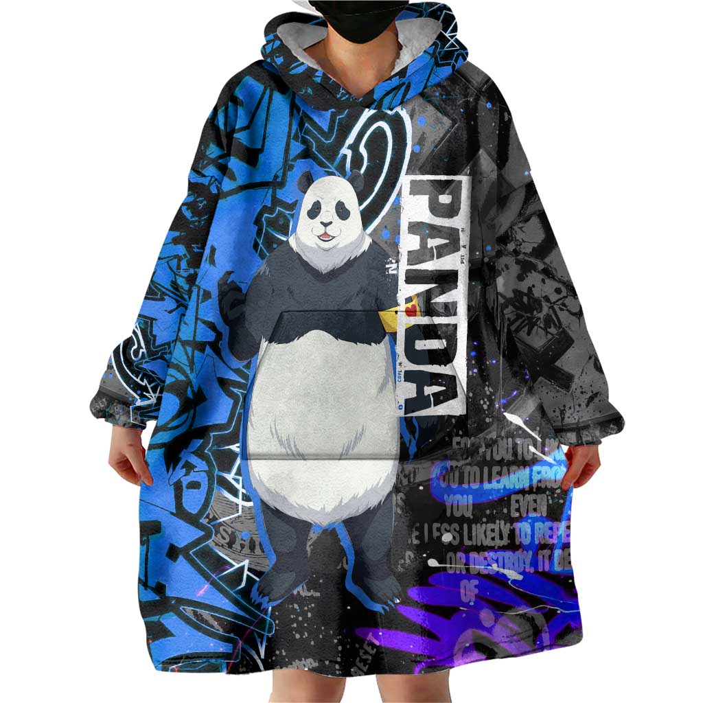 Panda Jujutsu Kaisen Wearable Blanket Hoodie Urban Graffiti Street Art Style