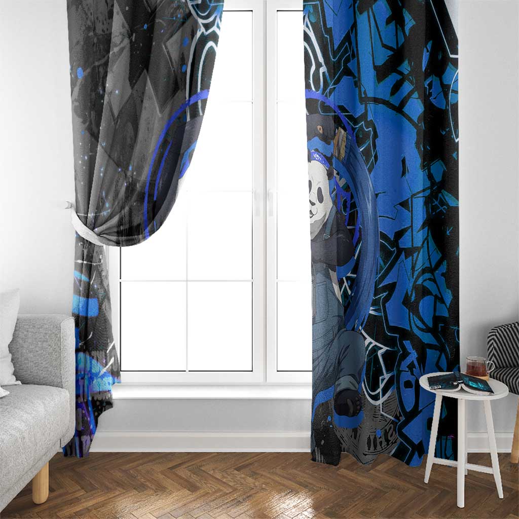 Panda Jujutsu Kaisen Window Curtain Urban Graffiti Street Art Style