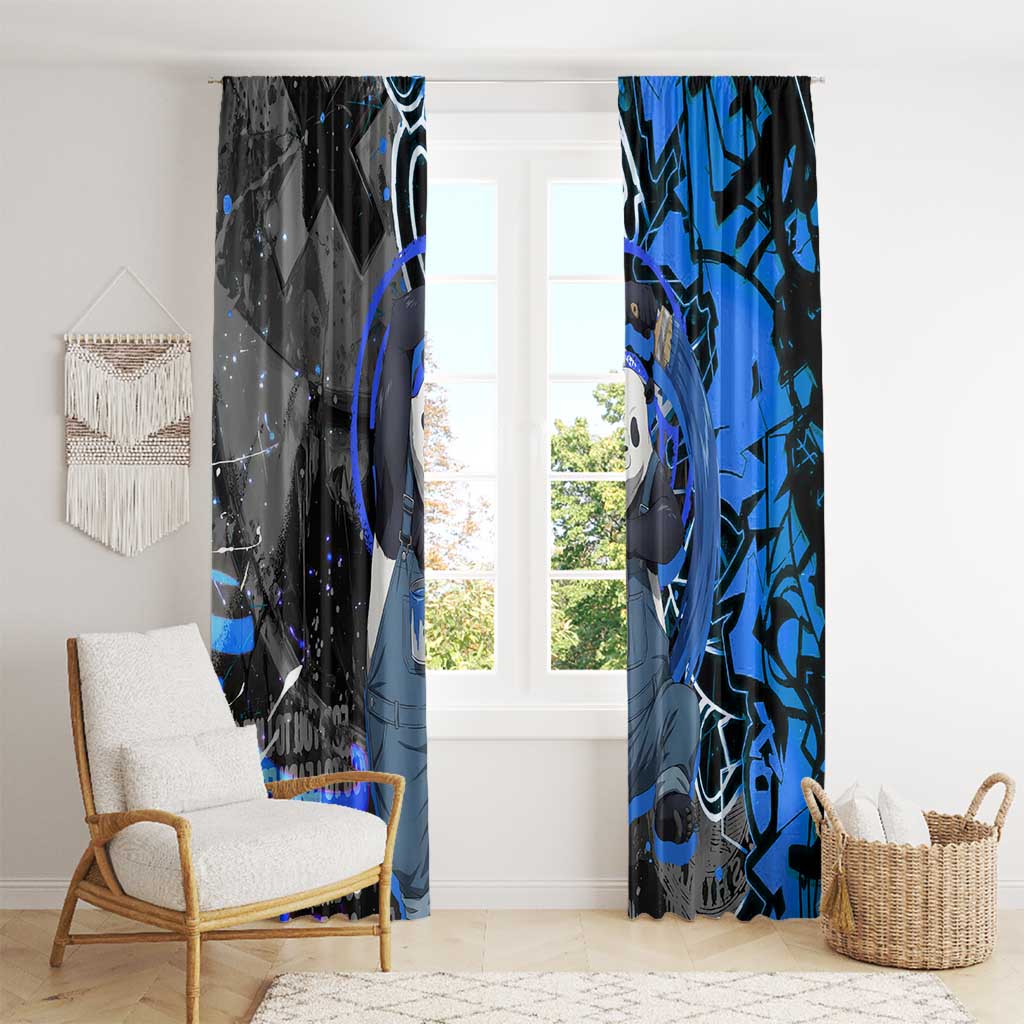 Panda Jujutsu Kaisen Window Curtain Urban Graffiti Street Art Style